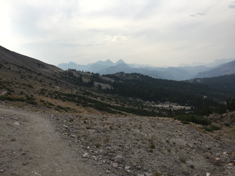 Taking in the views of the Minarets from Mammoth Mountain.