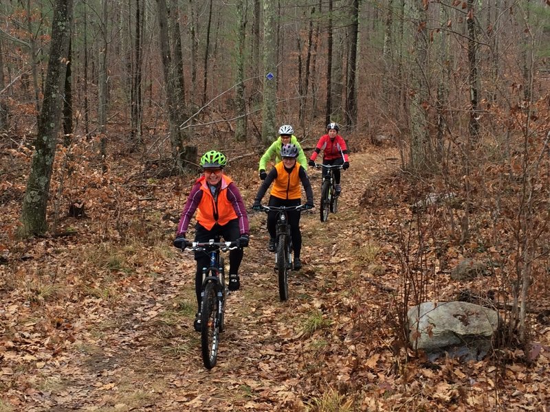 Riding during hunting season in November.