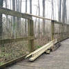 The "Boardwalk" bridge under repair.