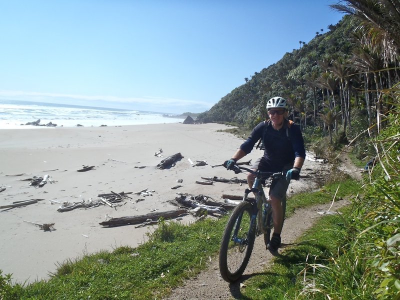 Following the track alongside the beach on a spring afternoon.