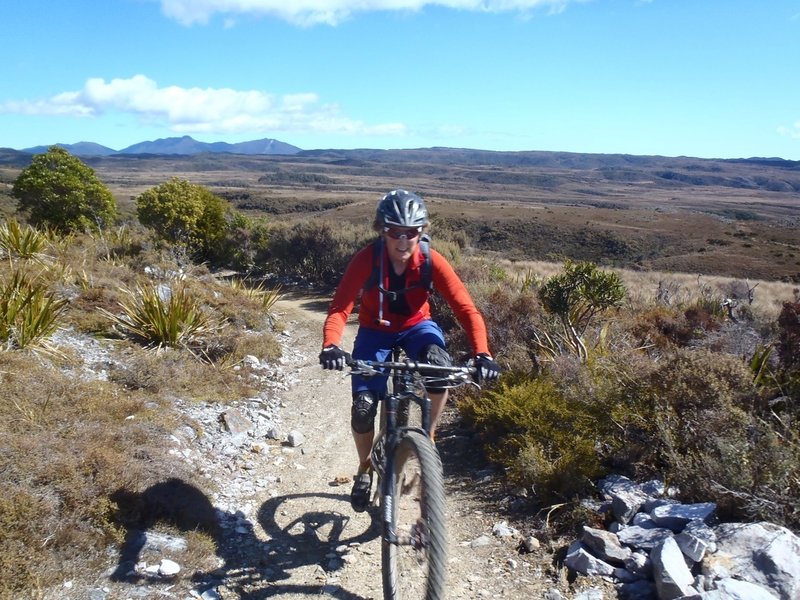 Climbing on a gentle grade from Gouland Downs to Perry Saddle.