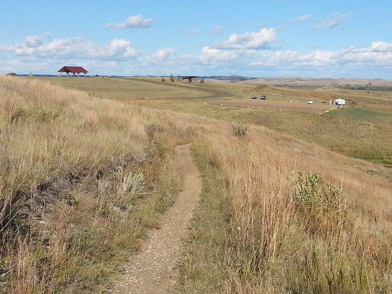 Some of the trail in the open at Harmon Lake