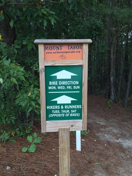 Trail direction changes daily.  Please check sign before riding.