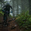 Darrin Seeds races through a misty stage-one during the Cascadia Dirt Cup.