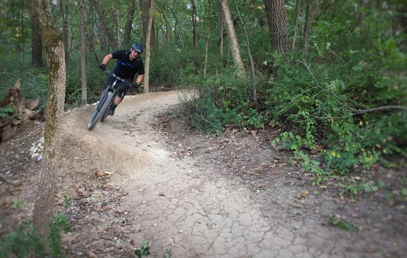 Ryan rails a berm on Bullwhip.