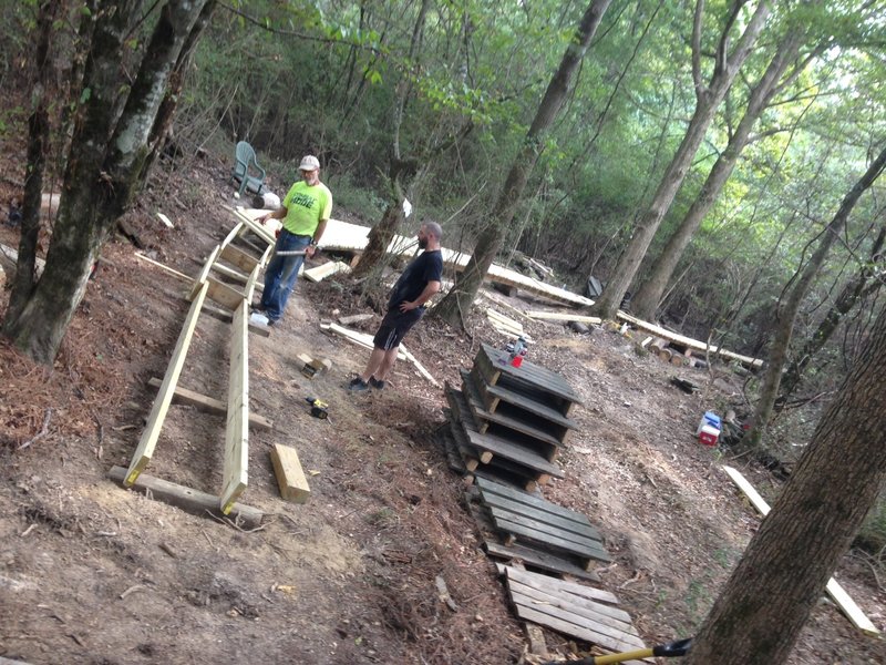 Soggy Bottom getting a completely new bridge.  The trail crew does it again!!! These guys are the best!