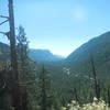 Looking back at the valley floor forward Mazama, near the beginning of the climb.