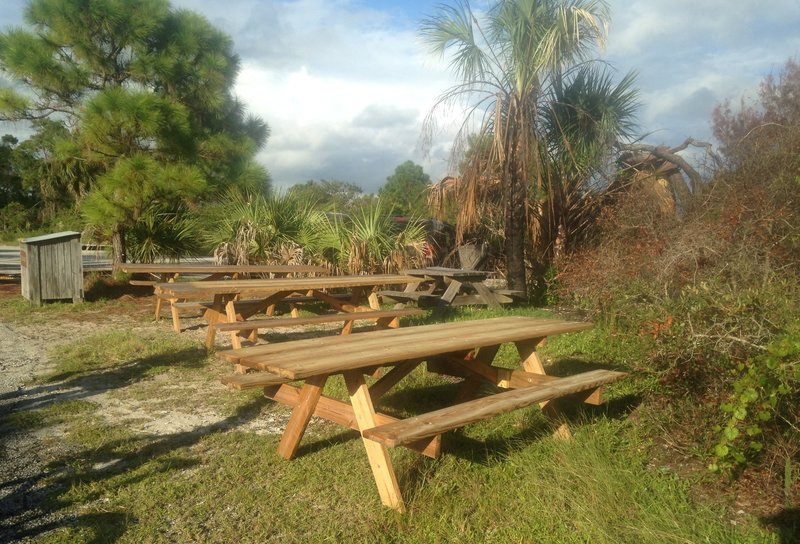 Tables at the secondary parking lot