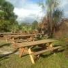 Tables at the secondary parking lot