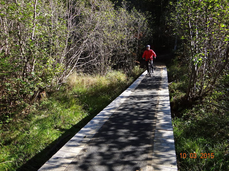 On of the features on l'Olympique trail 
<br>
Le pont de l'Olympique