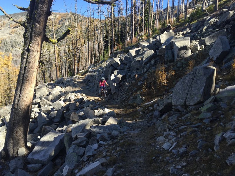 Someone put in a lot of work building this trail through the talus