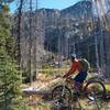 Riding past Trout Lake