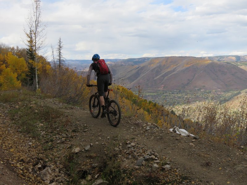 Traversing through the Dumps area on Scotty's Trail.