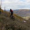 Traversing through the Dumps area on Scotty's Trail.