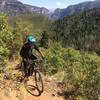 Cruising on the Forest Hollow Trail above Glenwood Canyon.