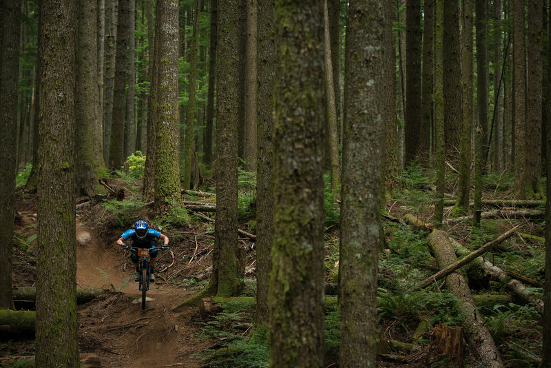 Leana Gerrard races through a smoother section on Predator.