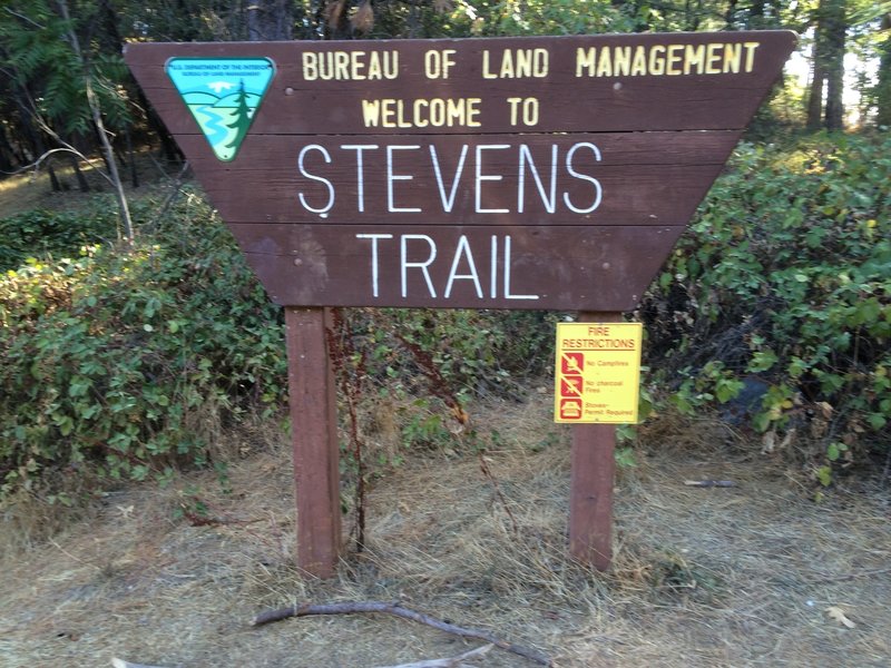 Trailhead, trail starts behind sign on left