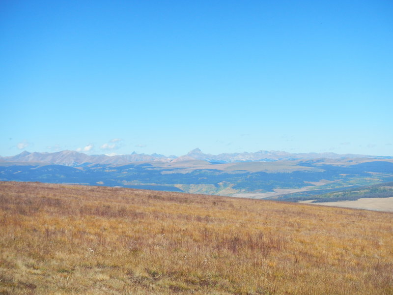 Looking northwest to the Rio Grande Pyramid, one of Colorado's most distinctive mountains, though it's not a 14'er. It's in the Weminuche Wilderness.