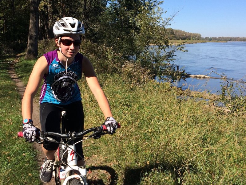 Riding along the Platte.