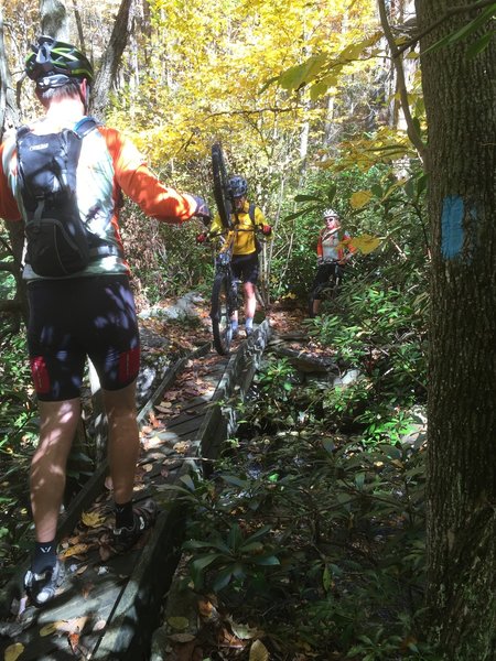 Bridge crossing - is very slippery in riding shoes