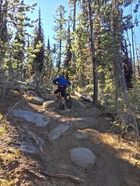 In the middle, some uphill hike-a-bike on the way back down.