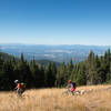 Enjoying the views and a break from the tech on Trail 140 on Mt. Spokane.