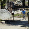 Four way intersection - go up and around the backside of the lake or head out to the Flume Trail.