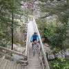 Crossing the Doom Creek gorge.