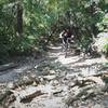 Rick Nestor approaching one of the technical sections on Gravity Cavity.