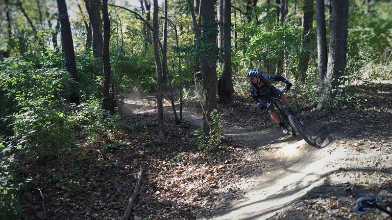 Mark Morgan sets his sights on the next berm.