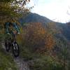 The Old Military Trail at Monte Zenone: Crossing the hillside of Punta Molvina.