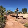 Showing others how it's done at Dead Horse Point.