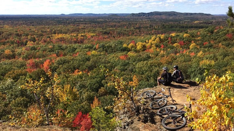 Jason O'Young and Justin Brown take in the spectacular view at Levis Mound.