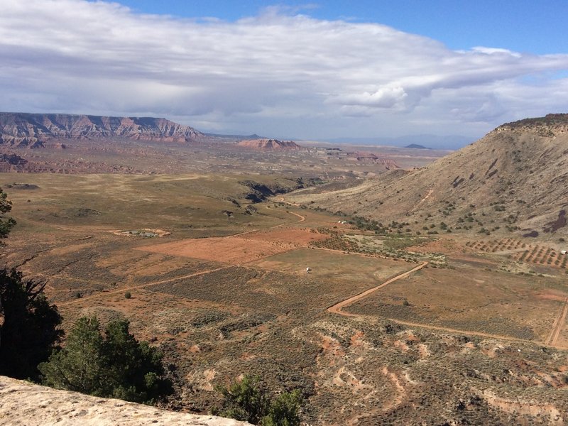 Looking down on Dalton Wash Rd