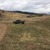 Near the end of the dirt road. Don't go through the cattle gate, veer left down into the valley for the last 2 miles.