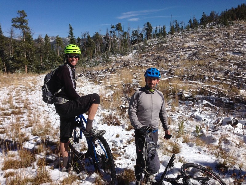 Finished the climb after some fresh snow. We're smiling because a great descent is coming up!!!