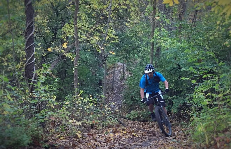 Climbing out of one of the creek crossings on Turf.