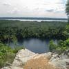 A great view of the quarry from the top of the observation area at the Ketam Mountain Biking Park.