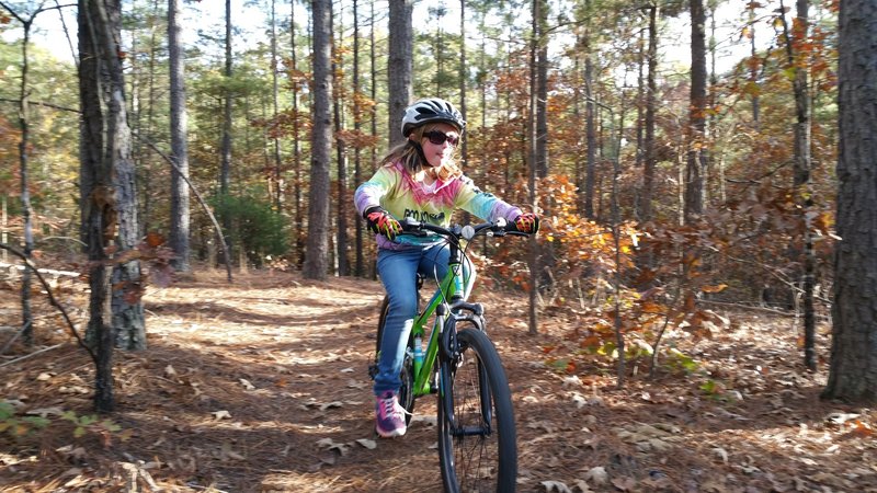 My 7 year old daughter is having a blast on the Earley Trail.  A great trail for beginners, but still challenges everyone with a little climb at the start.