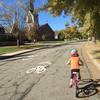 Riding past St. Thomas Aquinas School