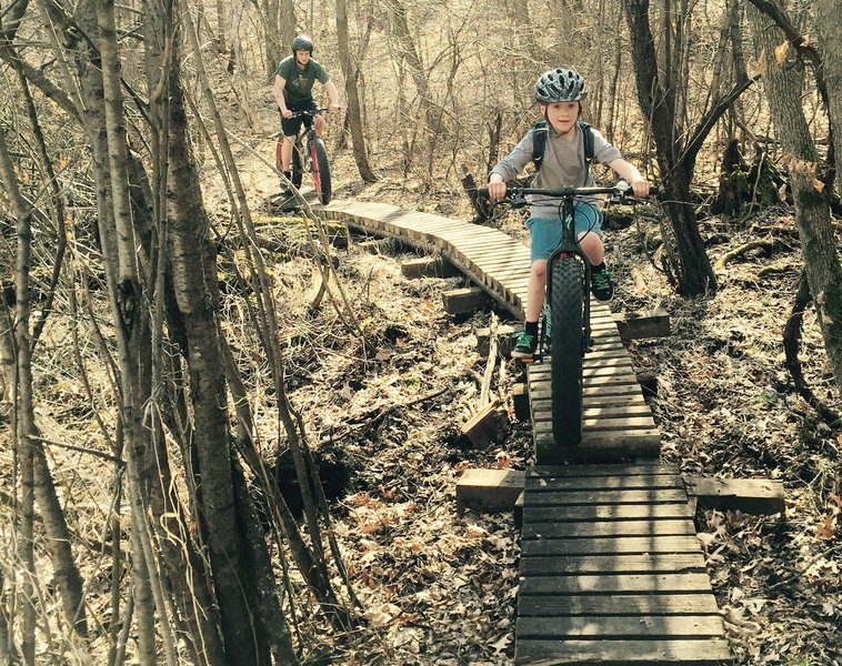 Crossing the bridges at Bertram.