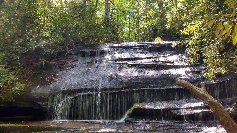 Waterfalls on trail makes for a wonderful place to stop.