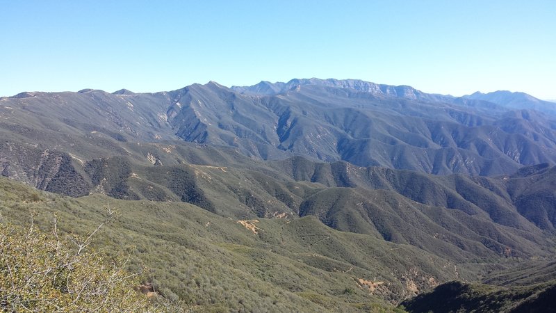 The Topatopa Mountains and Gridley trail below