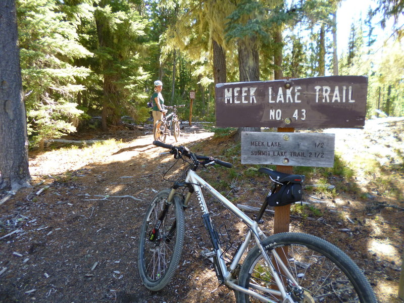 Ready to roll at the Meek Lake Trailhead.