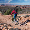 Getting air on upper Porcupine Rim.