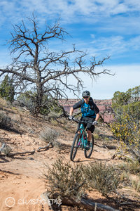 Gettin' after it on Ramblin' in the Navajo Rocks area in Moab.