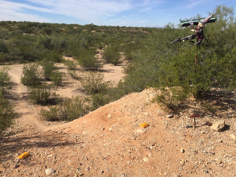 Steep and intimidating! Commit to your line and get behind your seat for the ride down.  Prepare for the quick left curve at the far end.