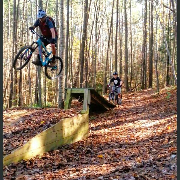 Catching major air on the "Ladder Gap."