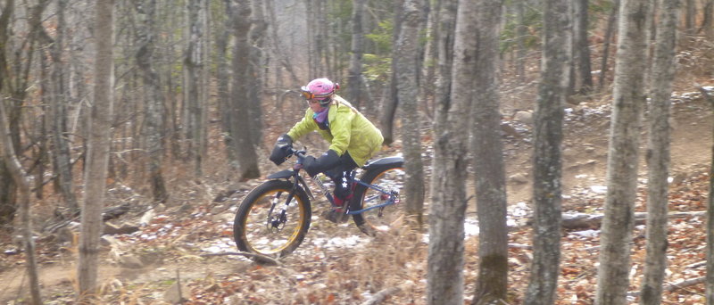 Berms for all ages on the Hawks Ridge Trail.