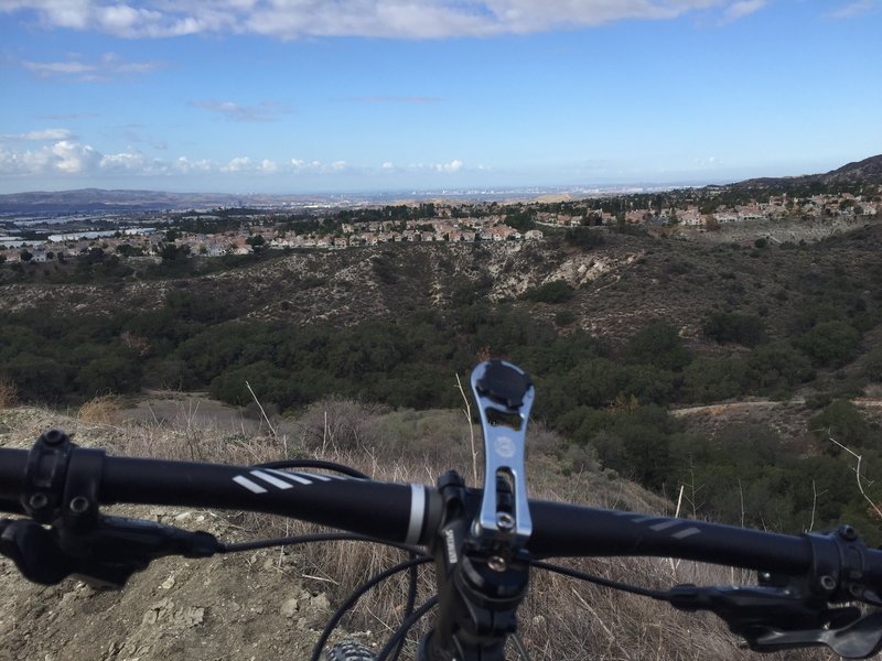 Views are in abundance from the highest point on Line Shack. Looking back towards coastal OC.